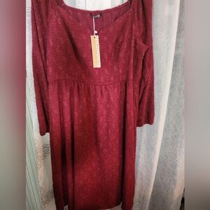 Dark Red Midi Dress